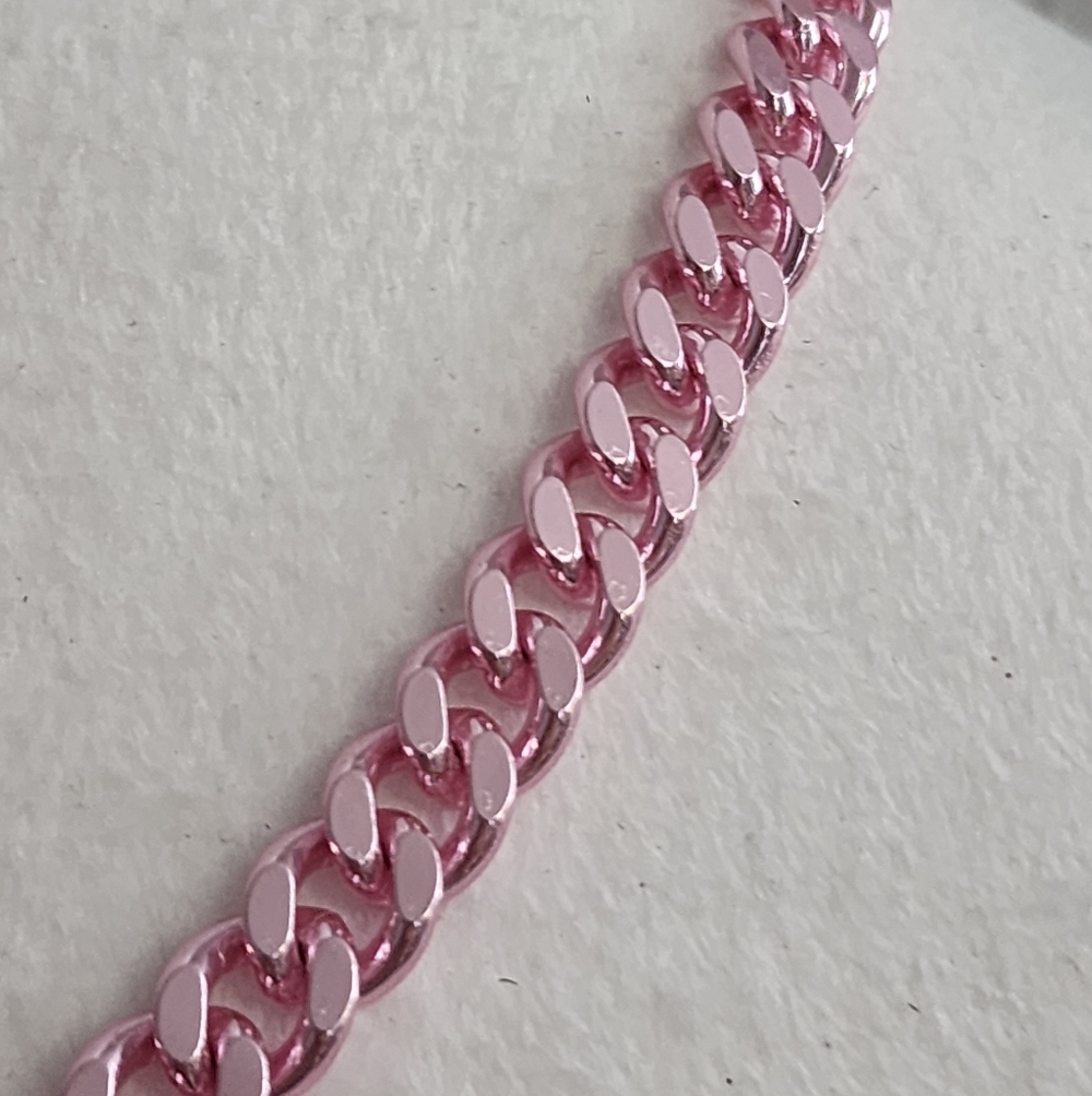 Metallic Pink Chain Necklace - Picture 3 of 7